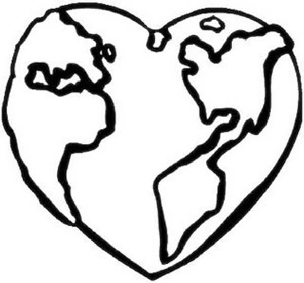 Earth Heart Coloring - ClipArt Best