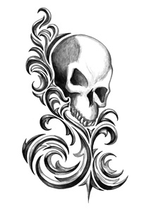 Iron Tribal Skull | TattooForAWeek Temporary Tattoos Largest ...
