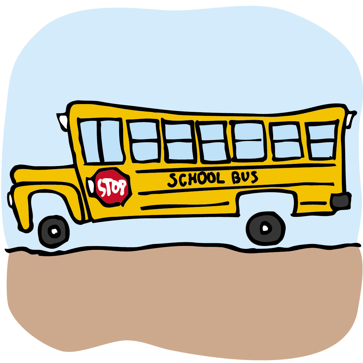 School bus superman clipart