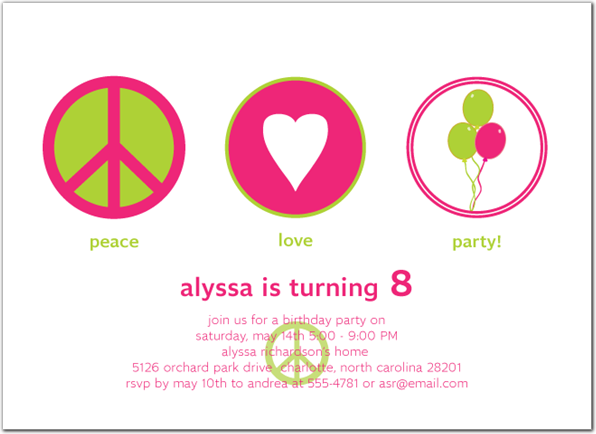 Free Printable Peace Sign Invitations