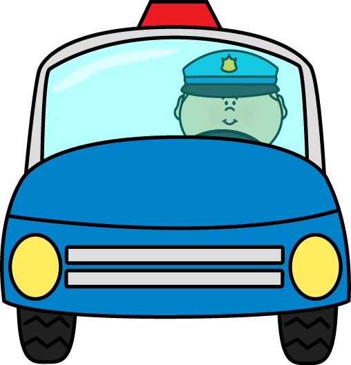 Police officer and car clipart