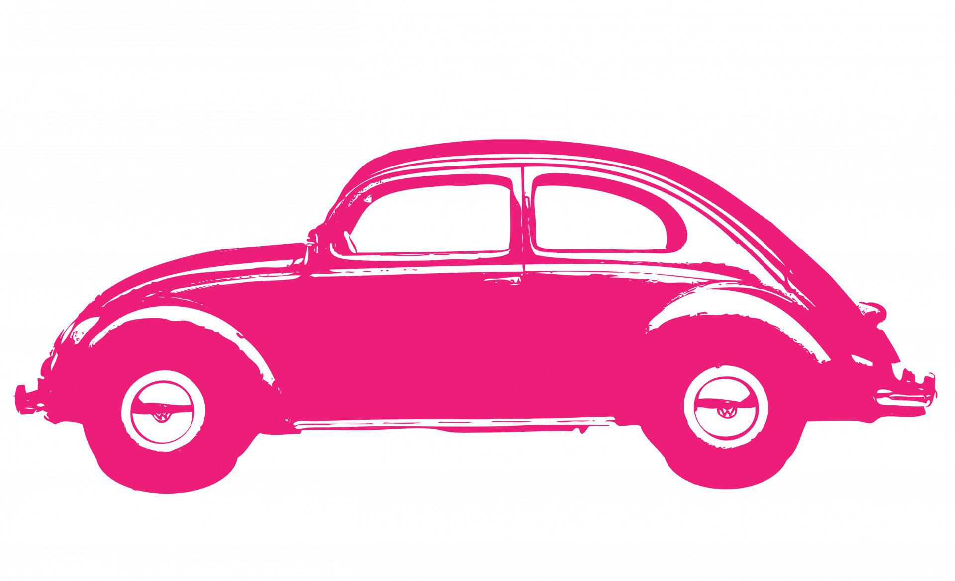 Retro pink car clipart art