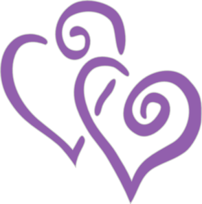 Purple Wedding Heart Clipart