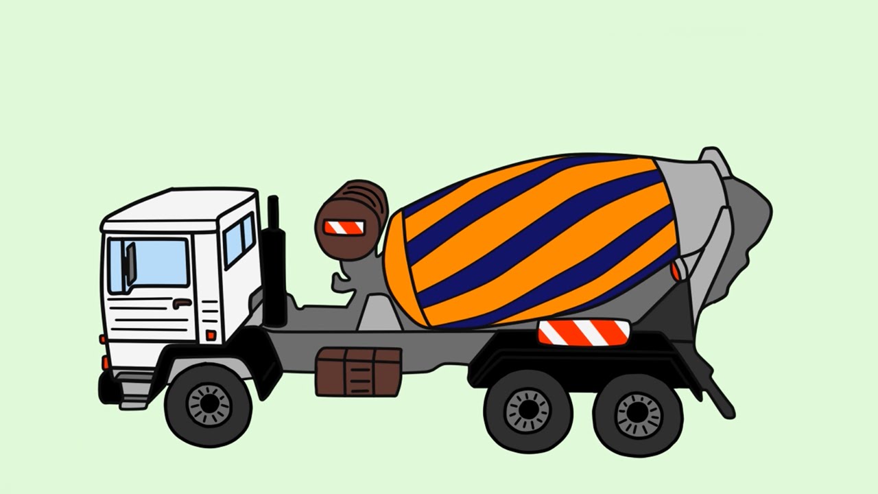 Construction vehicles. COLORING BOOK - Mixer Truck - LEARNING ...