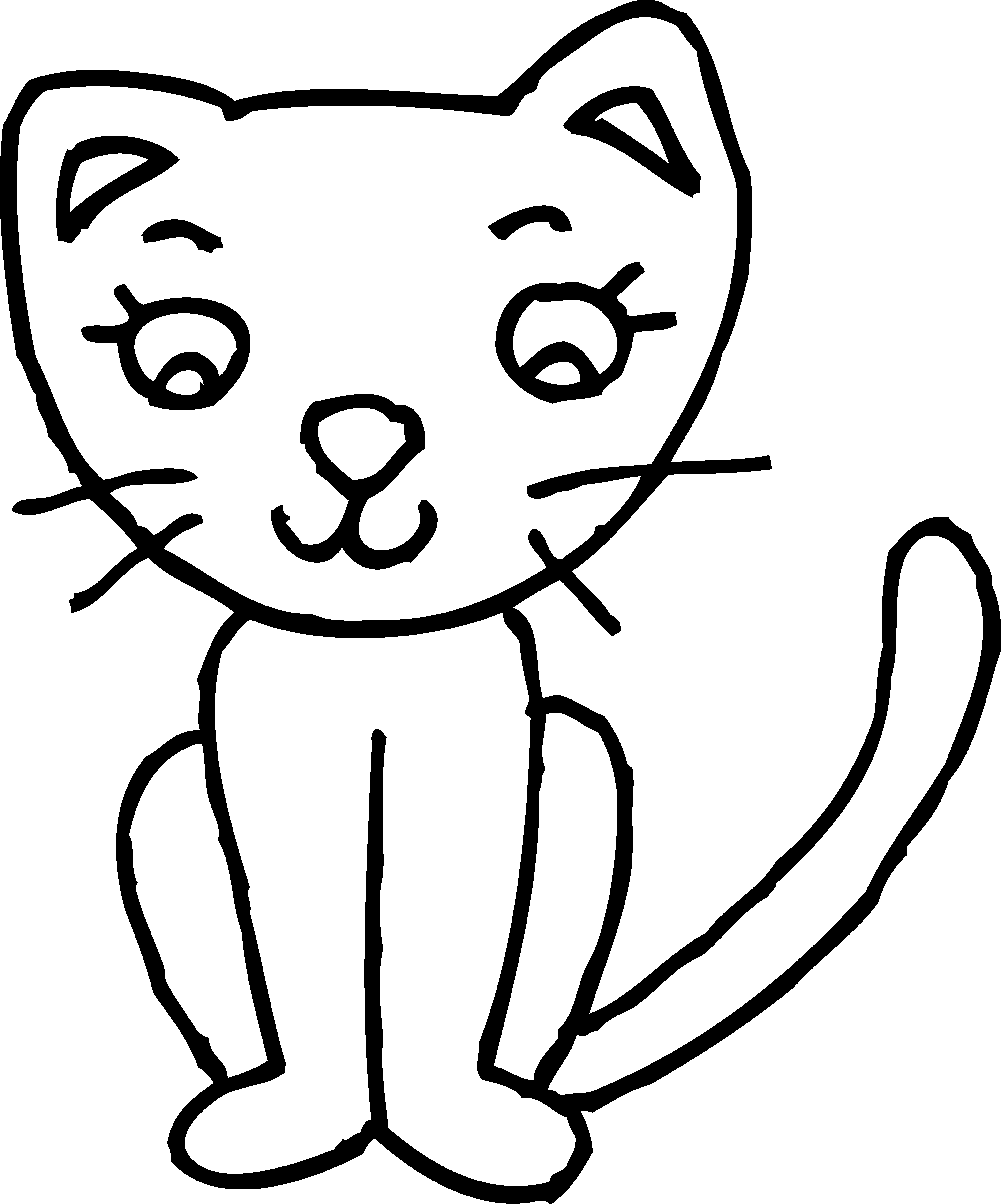 Kitten clipart black and white