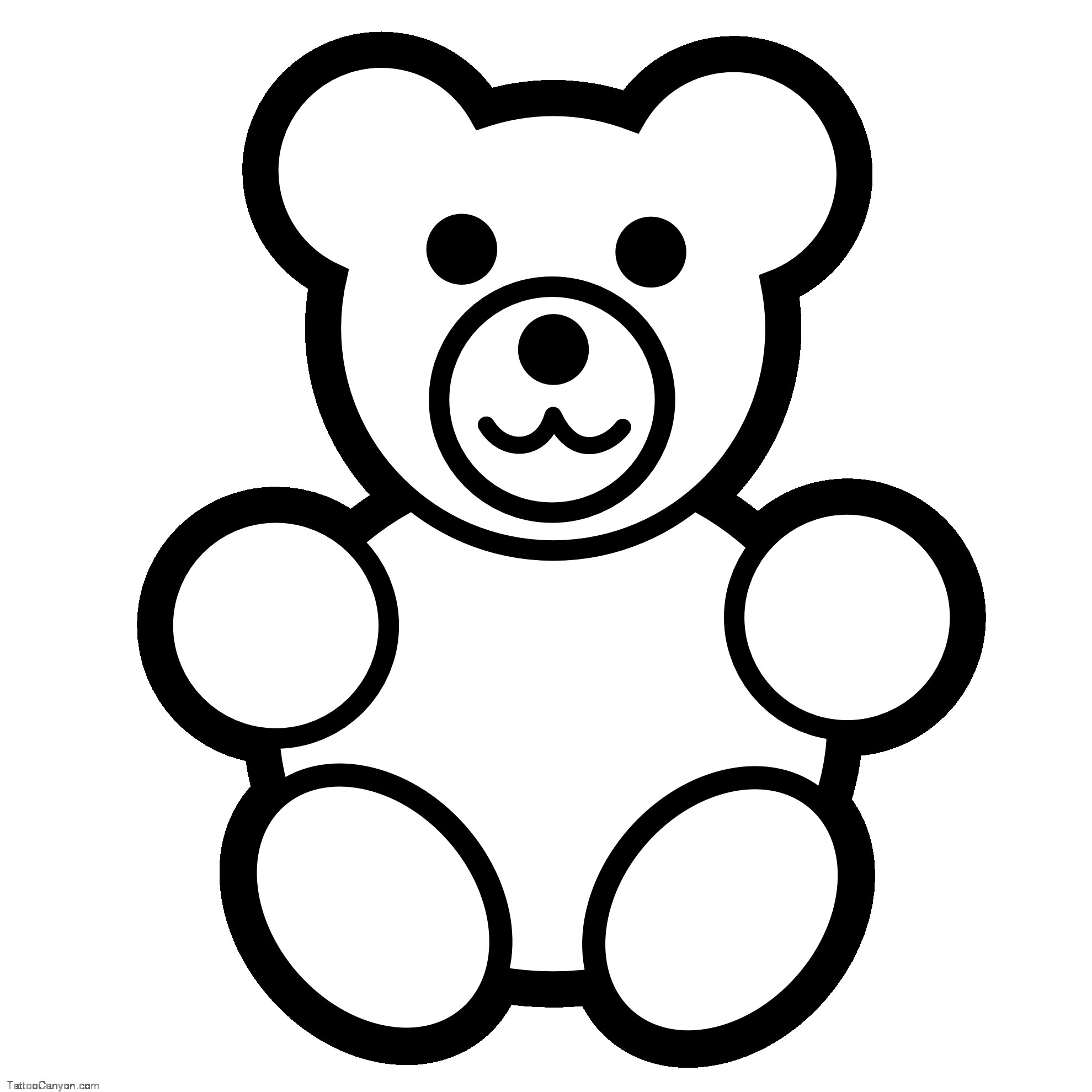 1,484 views Teddy Bear Icon Black White Line Art Tatoo Tattoo Coloring Book ...