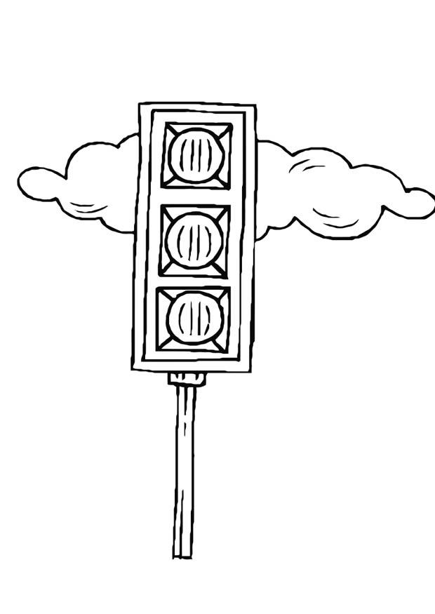 Coloring page traffic light - img 10976.
