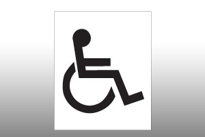 White Acrylic Large Disabled Toilets Sign