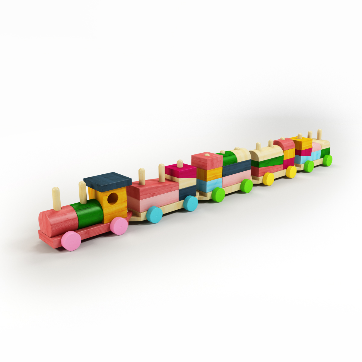 Toy Wood Train 3D Model .max .obj .fbx .c4d - CGTrader.