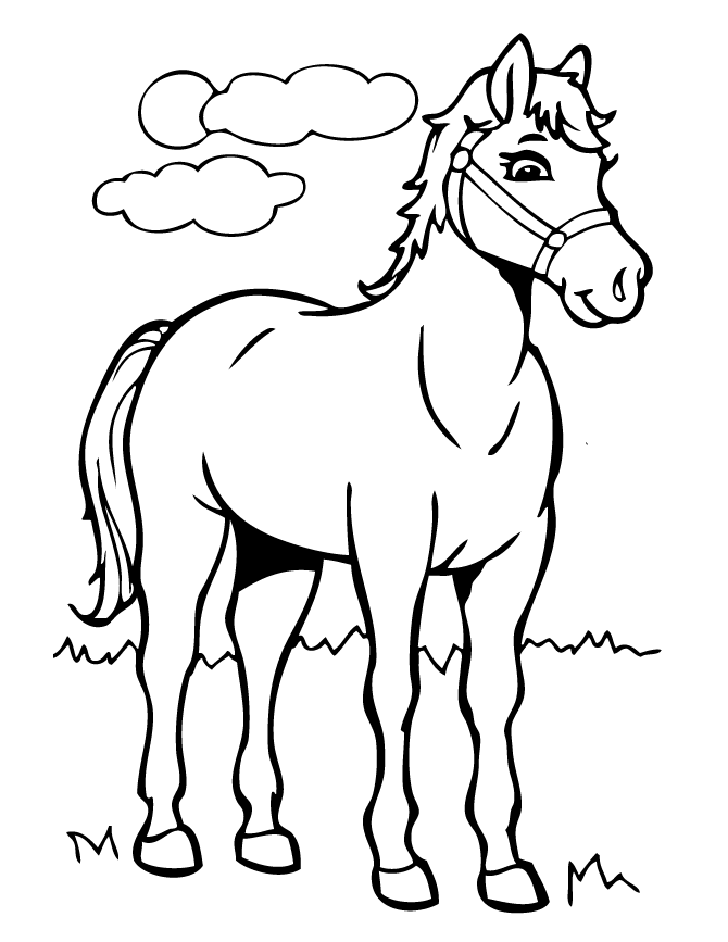 Cartoon Horse Coloring Page | H & M Coloring Pages