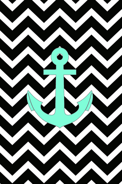 Tiffany Turquoise Anchor Black Zigzag Pattern Art Print by ...