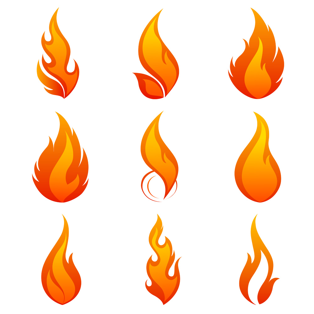 Flame icon 01 vector Free Vector