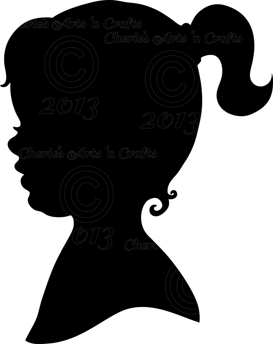 Soldier and little girl silhouette clipart