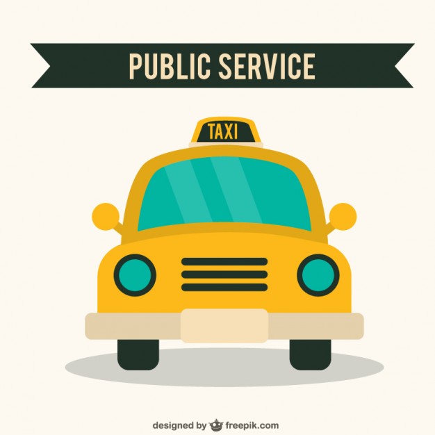 Yellow taxi and skyline Vector | Free Download