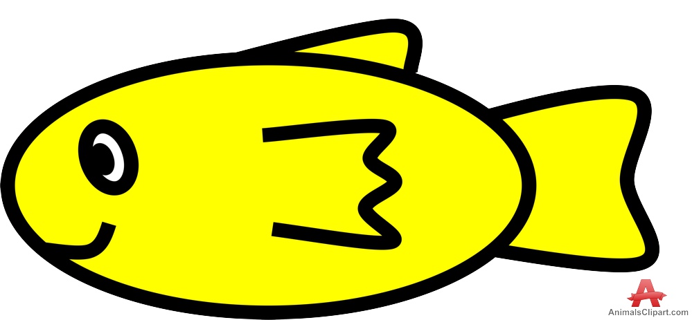 Yellow Fish Outline Clipart | Free Clipart Design Download