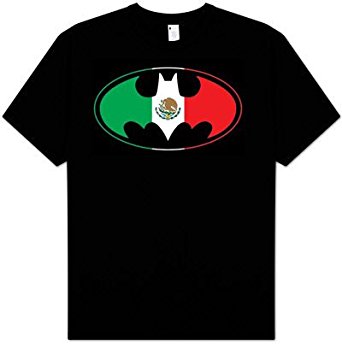 Amazon.com: Batman T-shirt - Mexican Flag Shield Mexico Adult ...