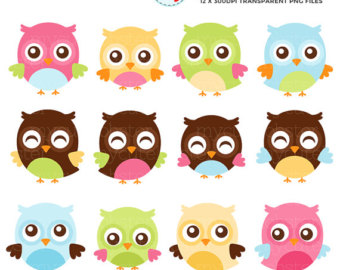 cute owl clipart – Etsy