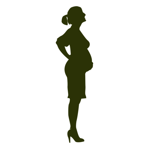 Standing pregnant woman silhouette - Transparent PNG/SVG