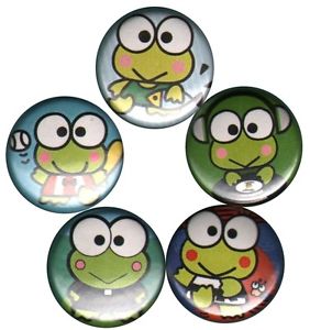 Keroppi Set of 5 Pins-Buttons-Badges-Pinbacks *cute* hello kitty ...