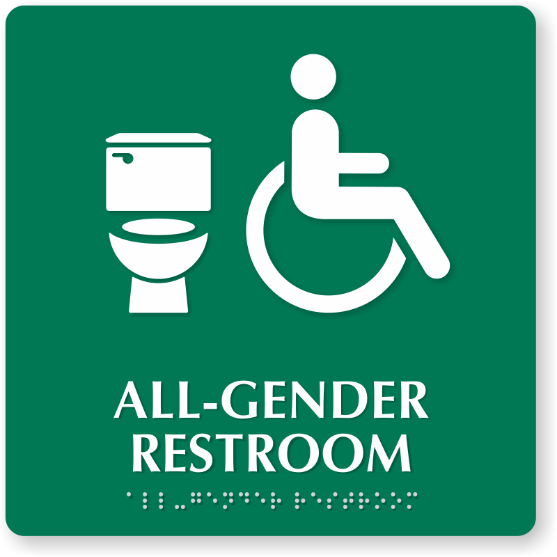 All Gender Restroom Braille Sign, Handicap and Toilet Symbol, SKU ...