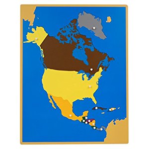 Amazon.com: Montessori North America Wooden Puzzle Map with ...