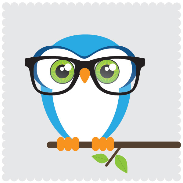 Owl with glasses clip art