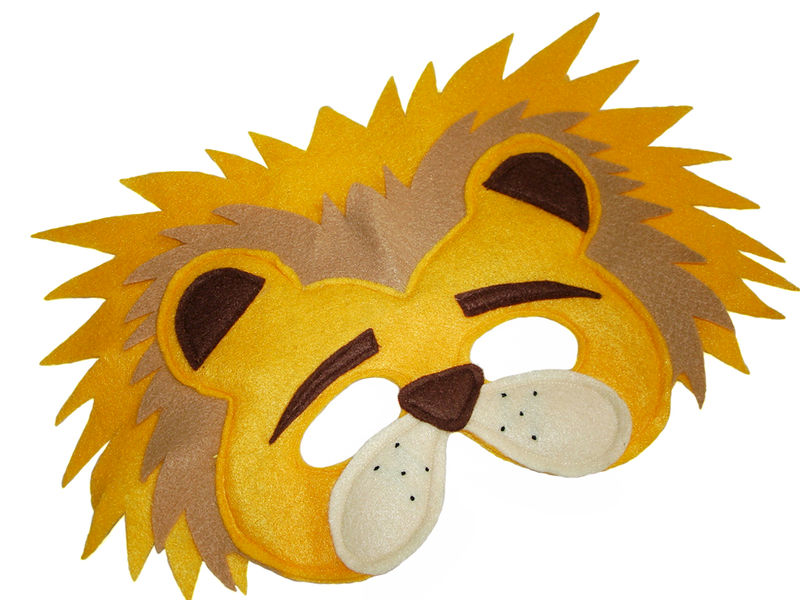 Children's Safari Animal LION Felt Mask - Magical Attic