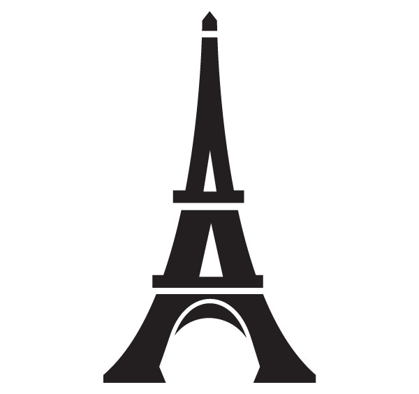 White eiffel tower clipart