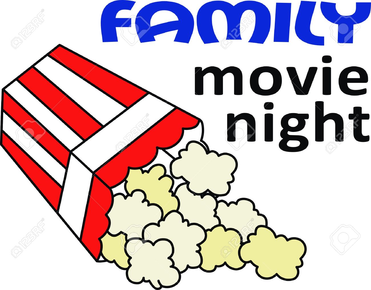 Family movie night clipart