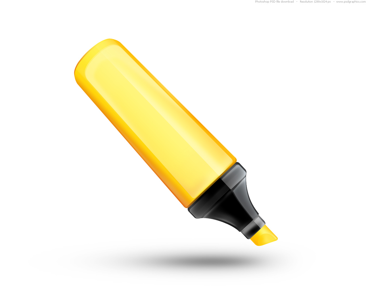 PSD yellow highlighter pen icon | PSDGraphics