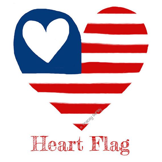 Clipart heart american flag