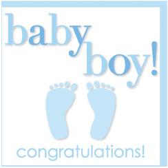Card Baby Boy Footprints - £2.29 - A fabulous selection of ...