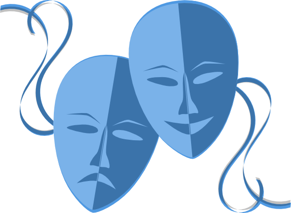 Blue Theatre Masks clip art - vector clip art online, royalty free ...