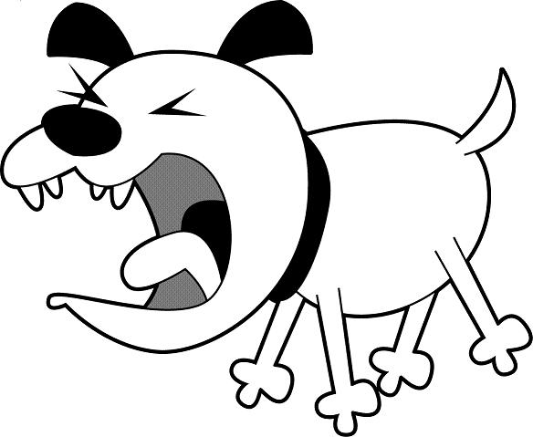 Dog Barking Clipart Black And White