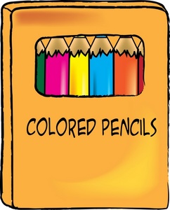 Box of colored pencils clipart