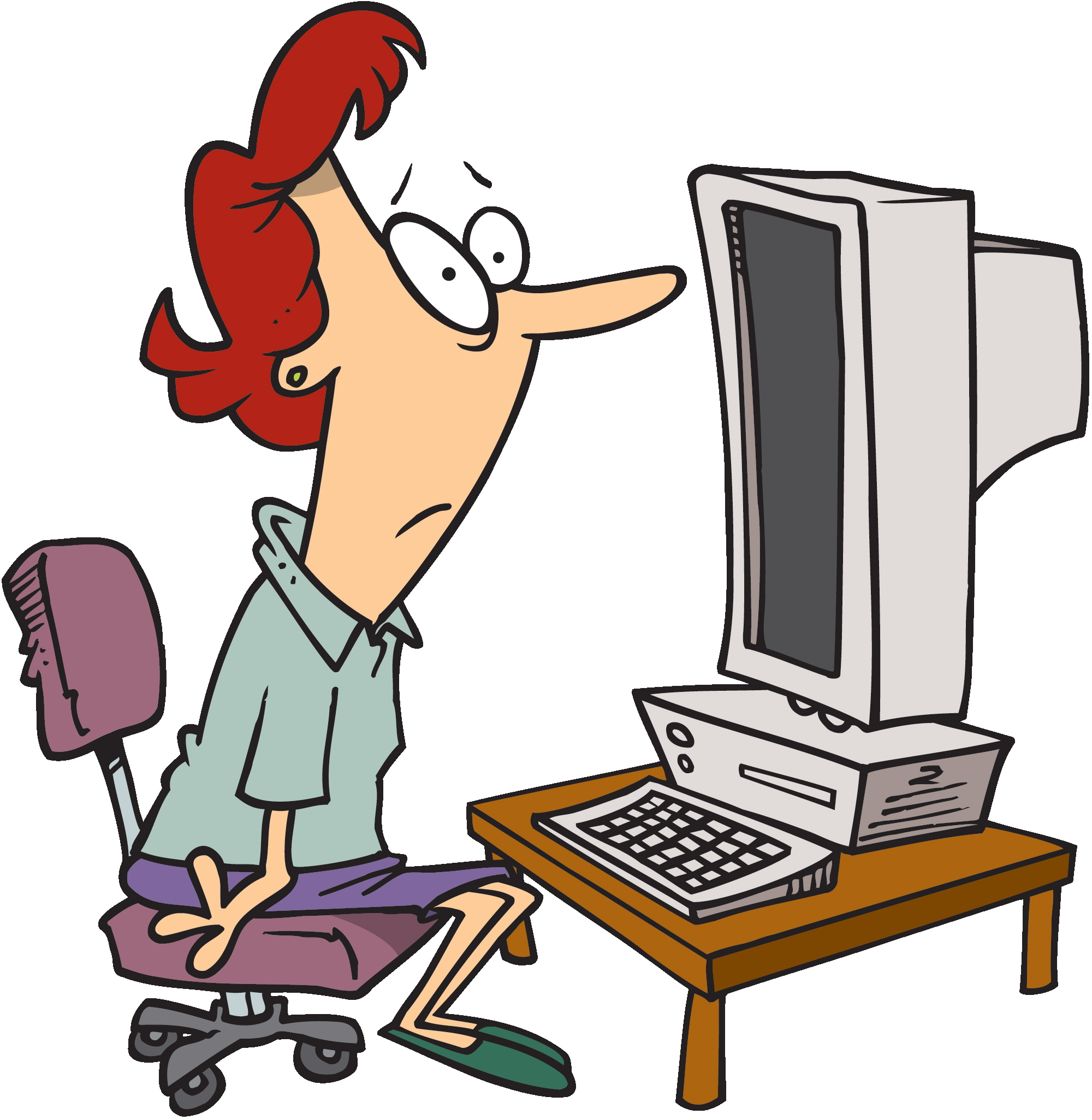 Clip Art Person On Computer Clipart