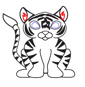 webbywanda.tv - How to Draw a Cartoon Tiger Cub
