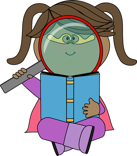 Kid with magnifying glass clipart