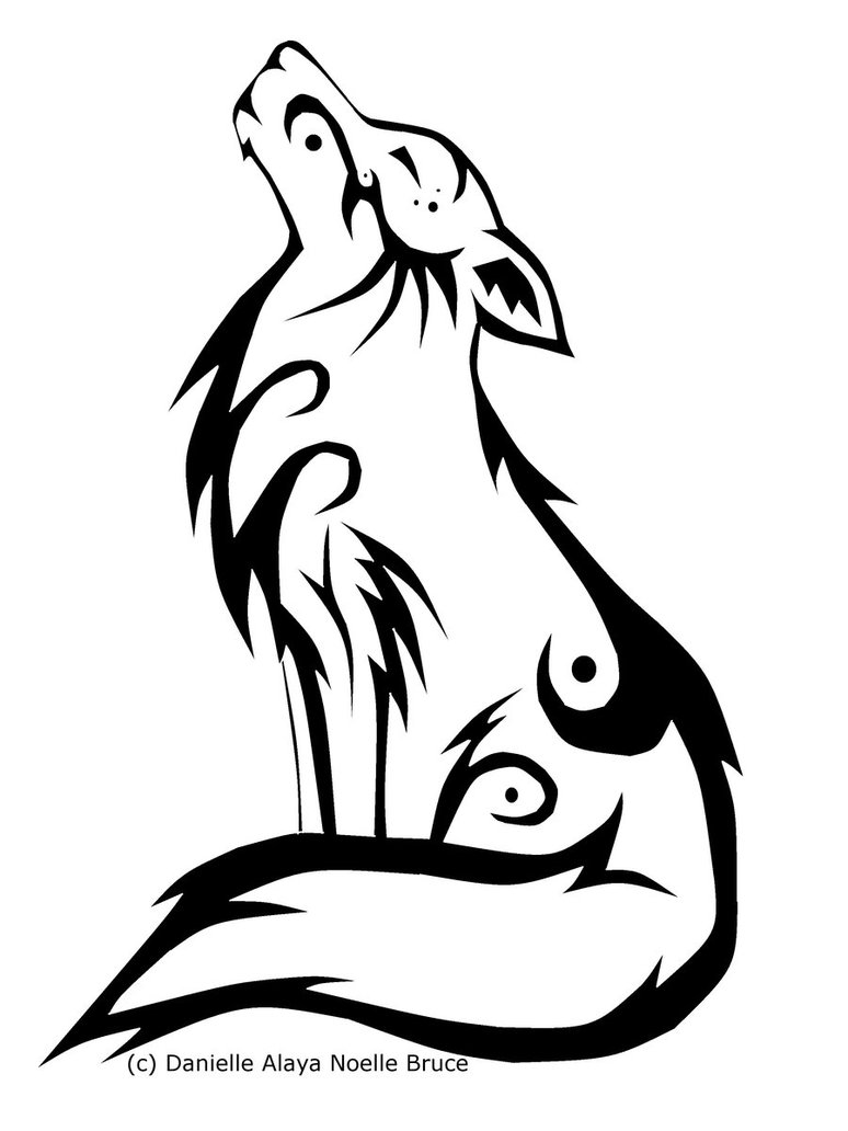 Howling wolf clipart