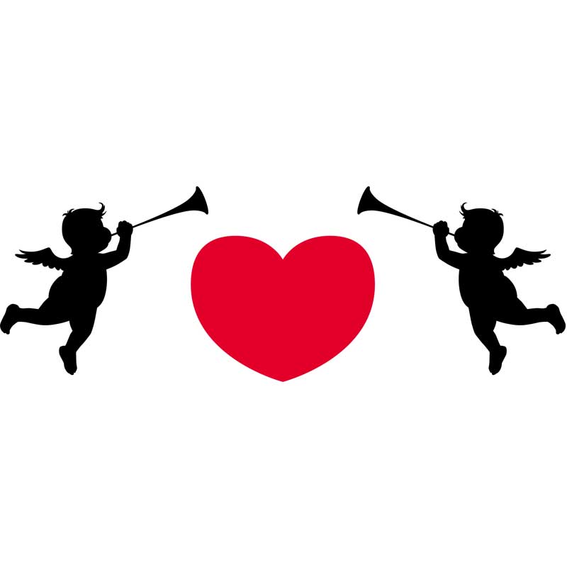 Valentines Day Angels Love Sticker at aurbataao.com