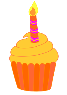 Clipart cupcake with candle