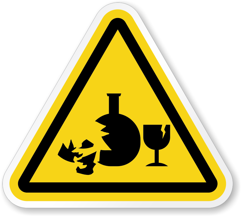 Broken Glass Hazard Symbol, ISO Triangle Warning Sticker Signs ...