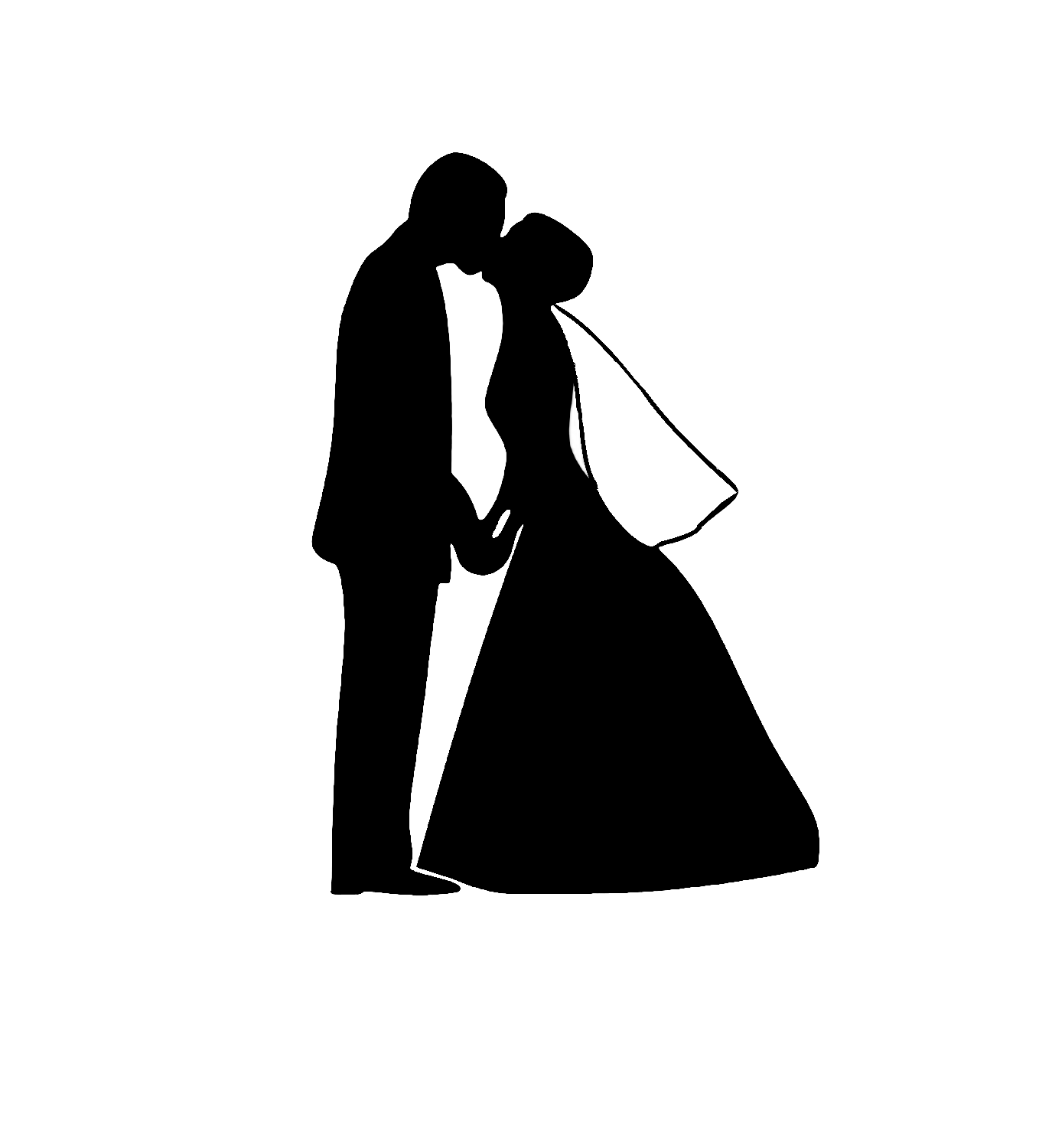 Bride and Groom Silhouette Vector Graphic | Free Vector Graphics ...