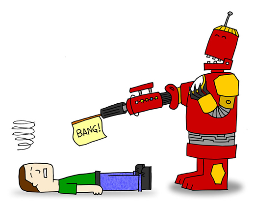 Ray Gun Monday funny Robot cartoon