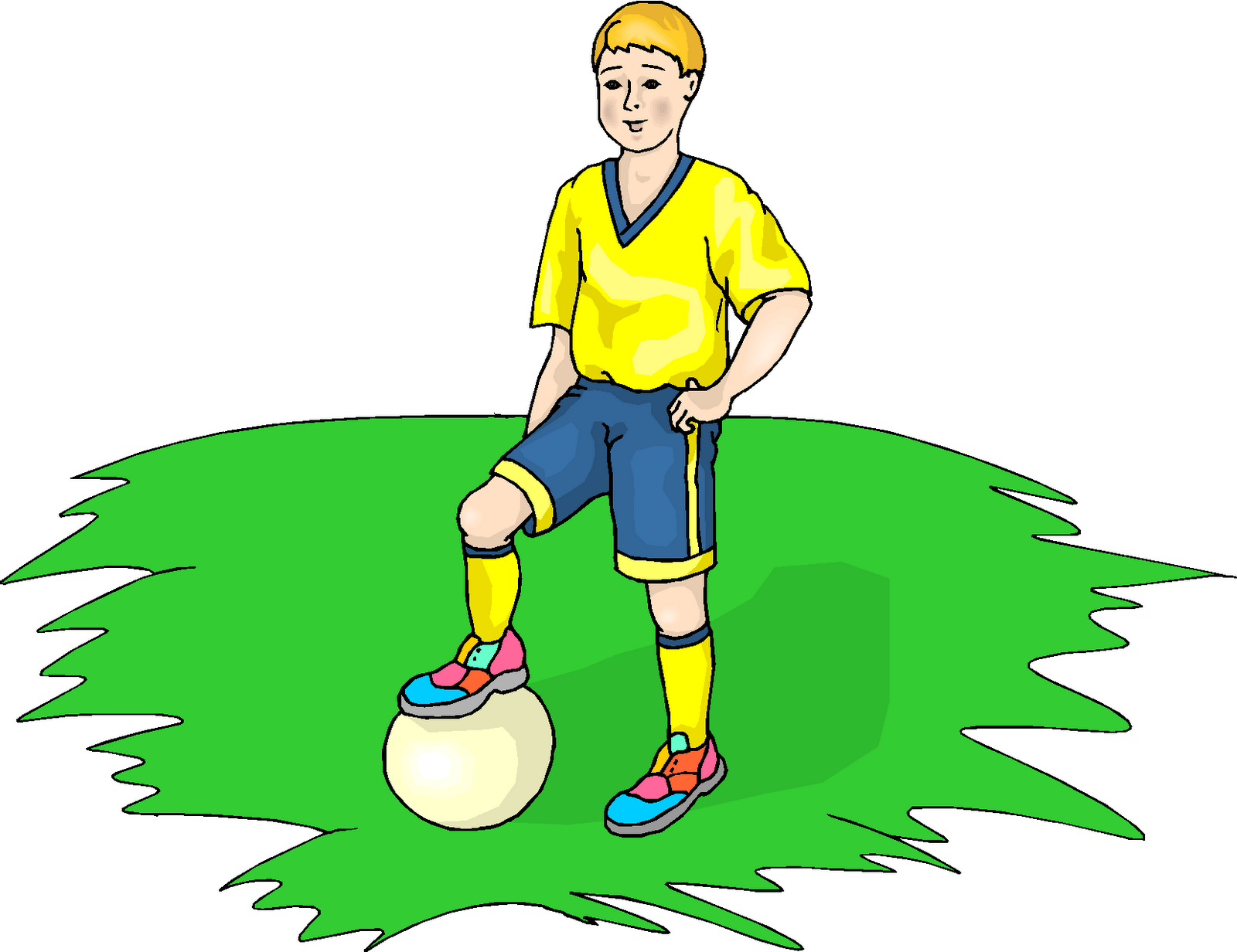 Kid Playing Football Clipart