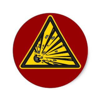 Explosive Warning Sign Stickers | Zazzle