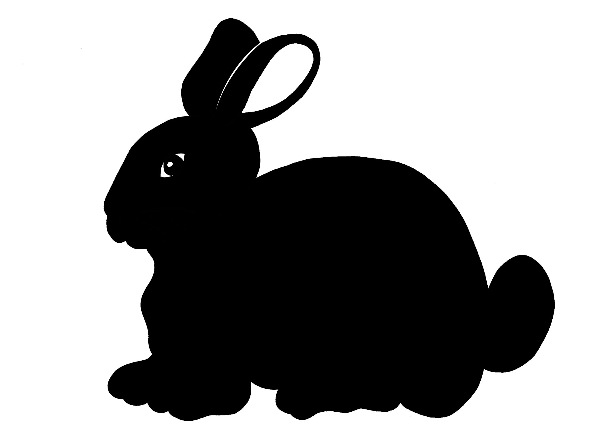 Easter bunny head silhouette clipart - ClipartFox