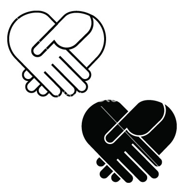 Handshake outline silhouette clipart