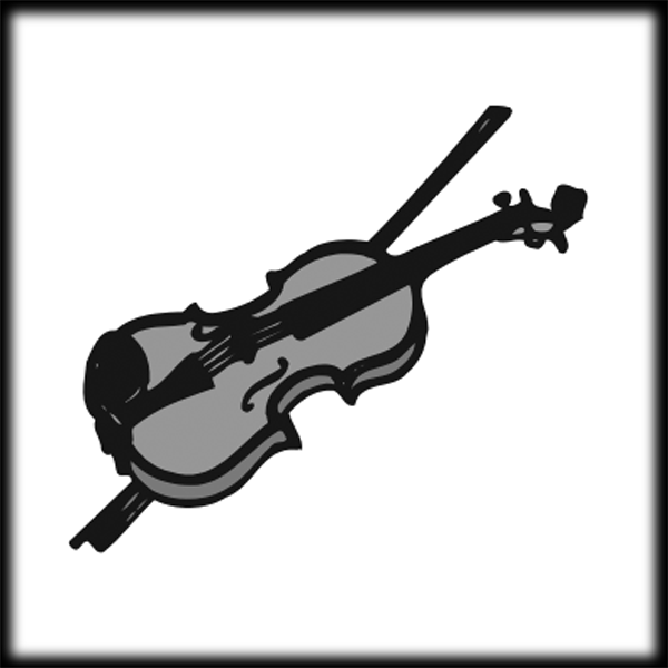 Violin Black White Clipart