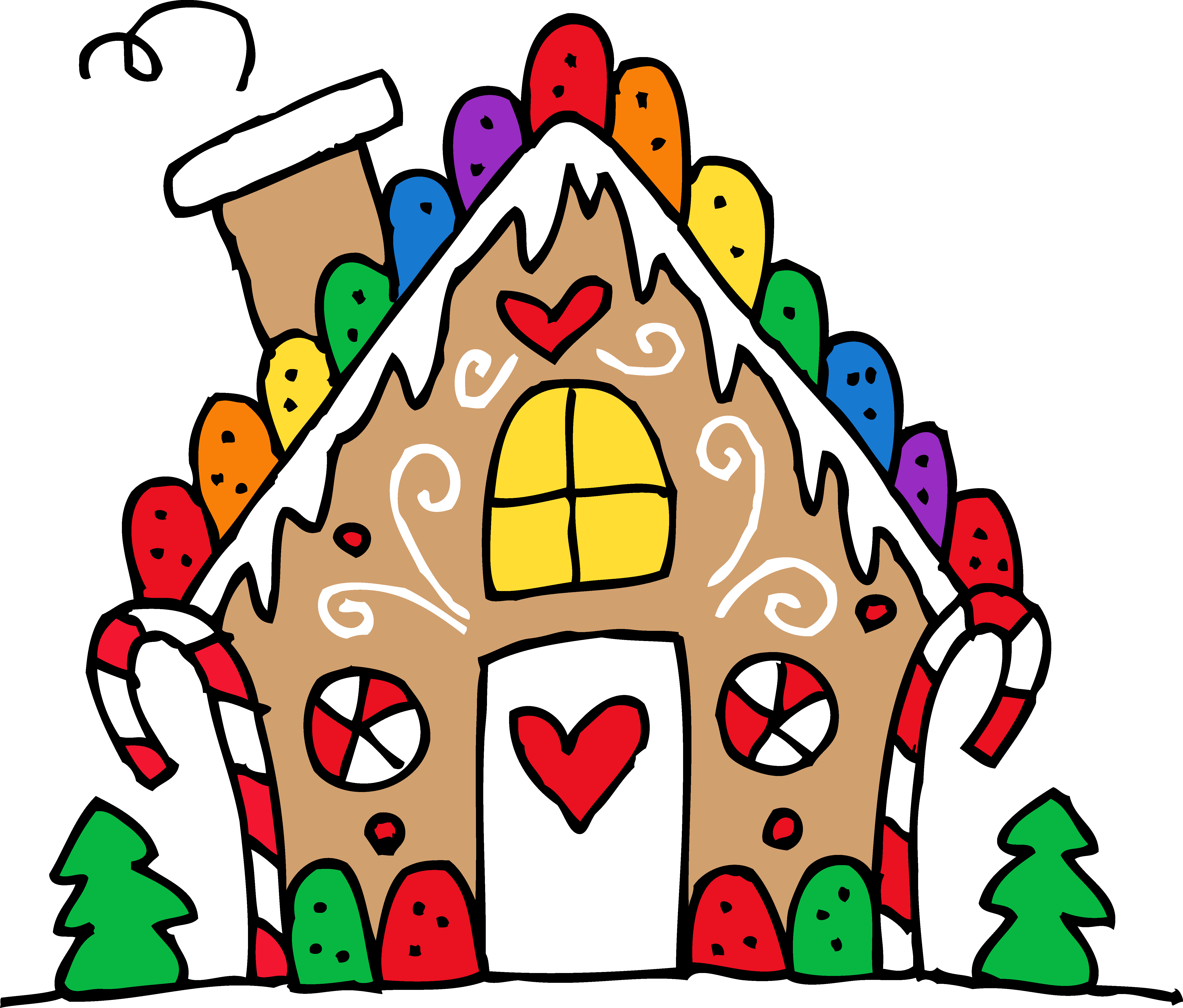 Cute winter house clipart